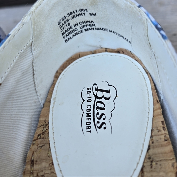 Bass Jenny Coastal Preppy Palm Tree Espadrille Comfort Flats 8M - Picture 10 of 11